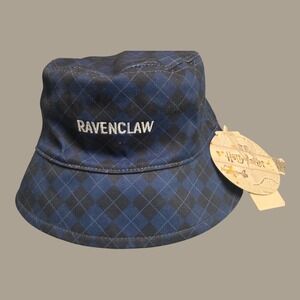 NWT Harry Potter Ravenclaw Blue and Black Argyle Diamond  Reversible Bucket Hat